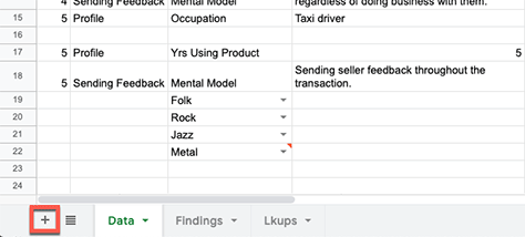 A worksheet containing all of your drop-down lists