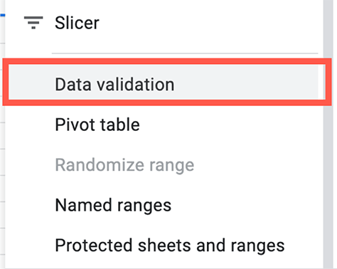 Adding data validation