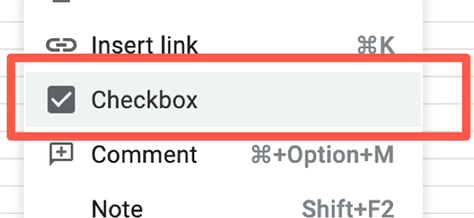 Inserting checkboxes into Google Sheets