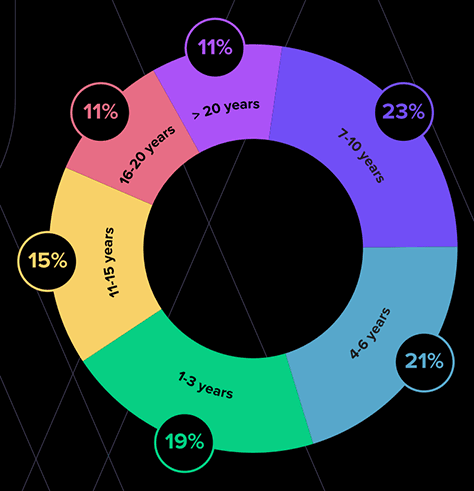 Respondents' levels of experience in User Experience