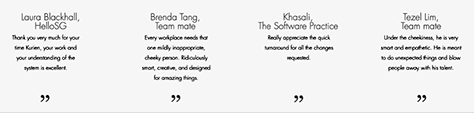 Kurien's portfolio excerpt