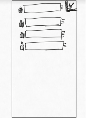 A paper wireframe showing a design detail