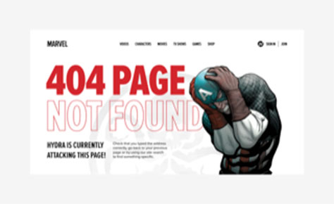 A 404 page