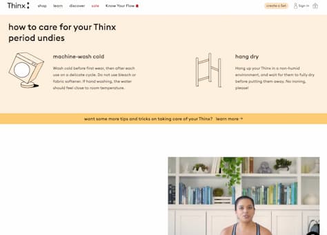 Thinx Web site