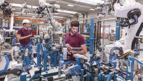 Cobots working alongside humans