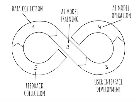 Key steps in the development and operation of AI products