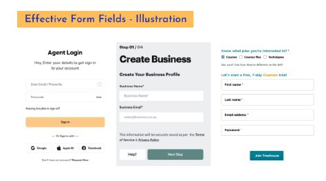 Examples of effective form fields