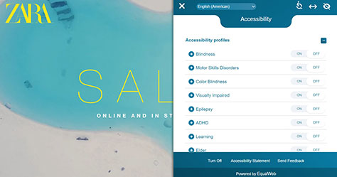 Accessibility feature on Zara