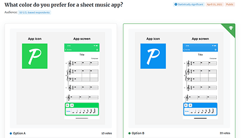 Example of a poll with visual elements