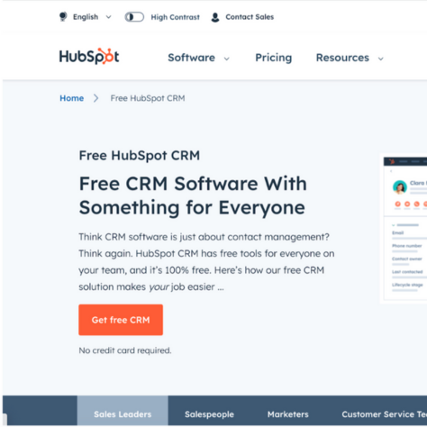 Free trial for HubSpot’s CRM software