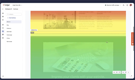 Heatmap for a Web page