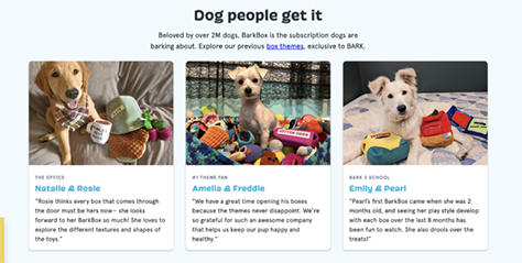 Customer reviews on Barkbox