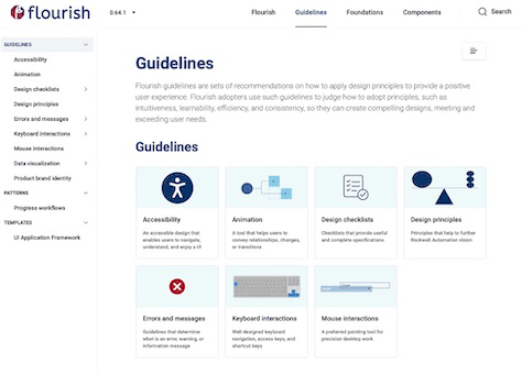 Guidelines page on our internal Flourish Design System Web site